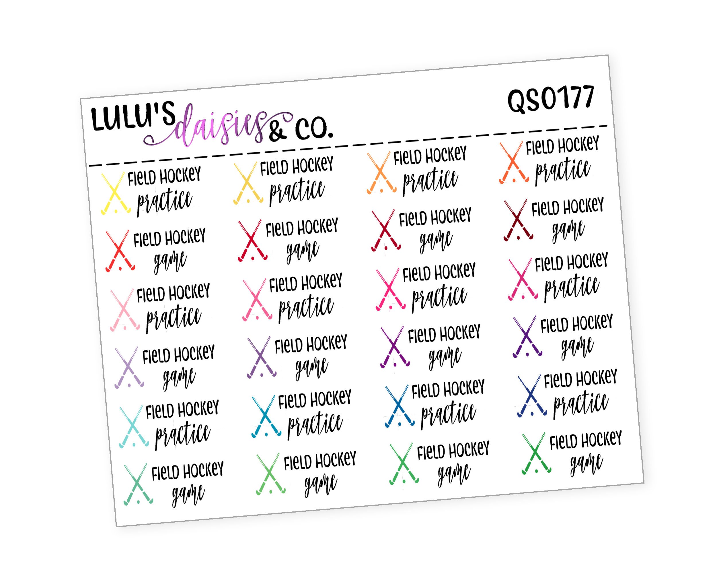 FIELD HOCKEY Words & Icons Planner Stickers Functional Etsy