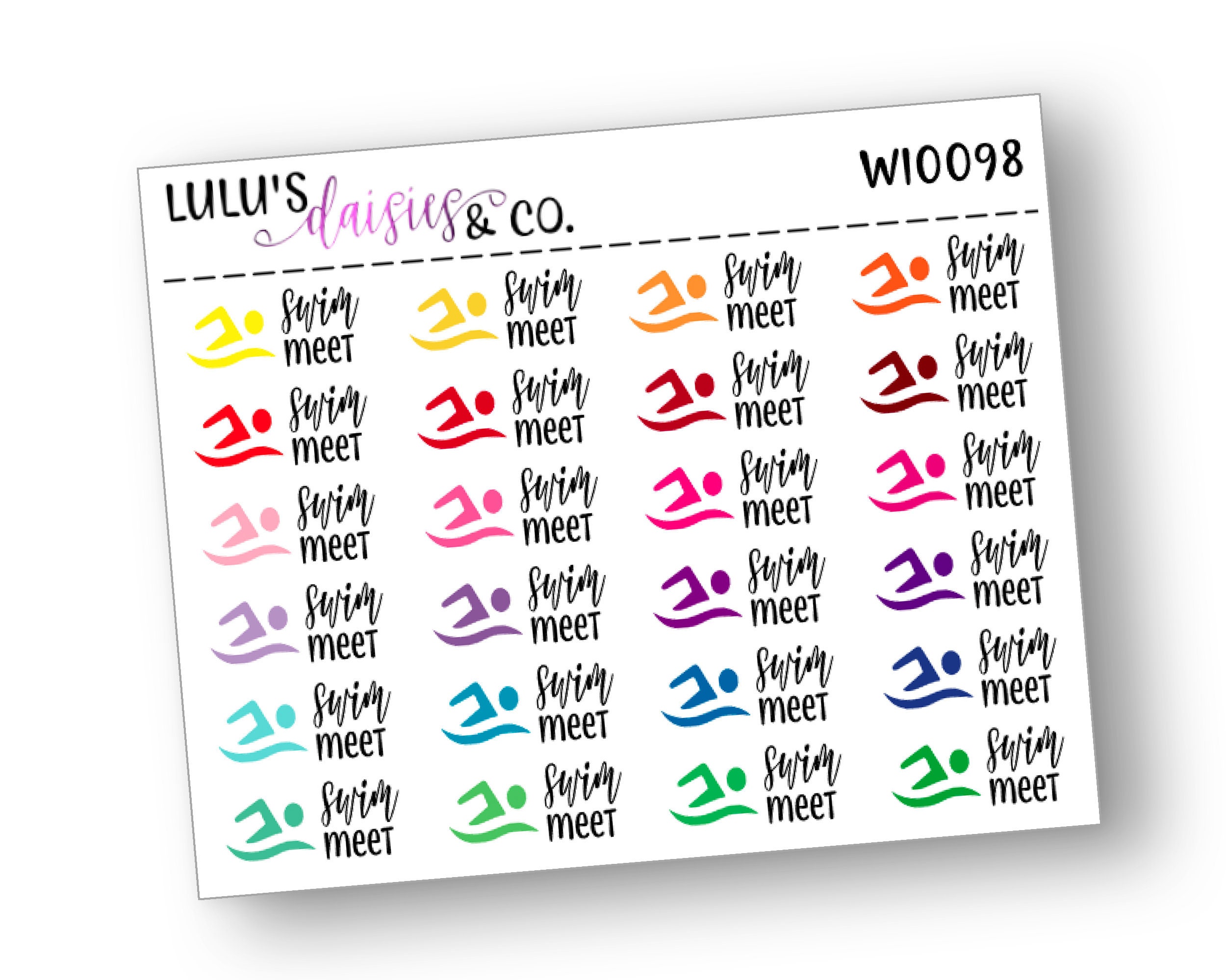Swim Meet Words And Icons Words And Icon Stickers Multi Etsy