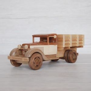 Wooden truck// Retro car// Wooden Car// Collectible//  toy car