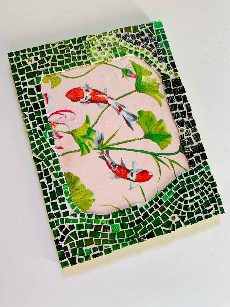 Koi Fish Surrounded By Mosaic Glass Stained Chicago Mall Koi Fish Surrounded By Mosaic Glass Stained Chicago Mall