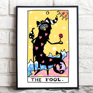 Impresión artística de la carta del tarot Long Furby The Fool/ Cursed A4 A5 A6