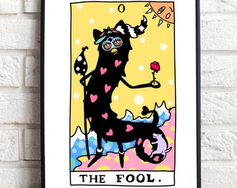 Long Furby The Fool Tarot Card Art Print/ Cursed A4 A5 A6