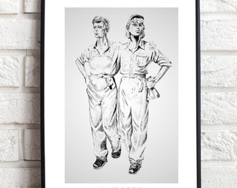 Women of Steel Sheffield Sculpture Art Print// A4 A5 A6