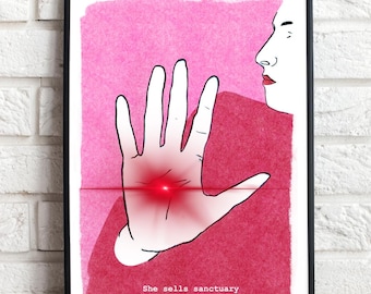 She Sells Sanctuary The Cult A4 Print// New Wave Goth 80s Punk Music Lover Gift