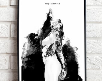 Sisters of Mercy Body Electric A4 Print// New Wave Goth Post Punk 80s 90s  Music Lover Gift