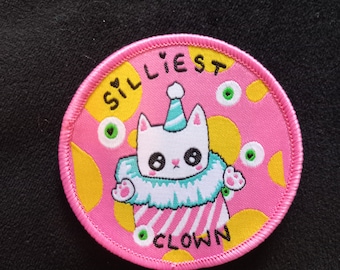 Patch Silliest Clown Cat// Sew on Patch Clowncore Kawaii Cute Accessory