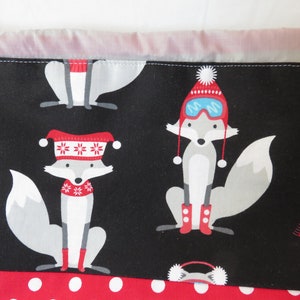 Emily Sack // Red Holiday Foxes // Sock Project Bag image 3