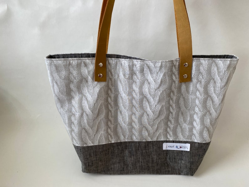 Lily Tote // Cabled Sweater // Knitting Project Tote image 1