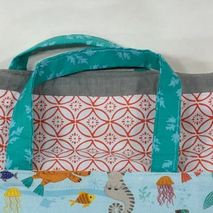 Alyson Mini Tote // NautiCats // Medium Knitting Project Bag image 5