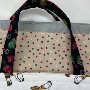 Alyson Mini Tote // Holiday Hounds // Medium Knitting Project Bag image 4