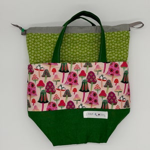 Alyson Mini Tote // Fungis Wear Pink Too // Medium Knitting Project Bag image 2