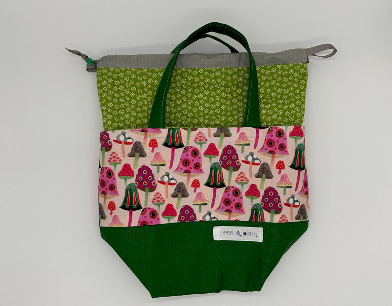 Alyson Mini Tote // Fungis Wear Pink Too // Medium Knitting Project Bag image 2