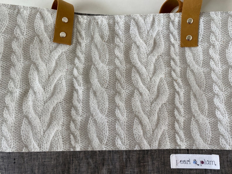 Lily Tote // Cabled Sweater // Knitting Project Tote image 4