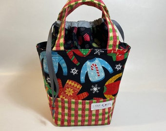 Alyson Mini Tote // Holiday Sweaters // Medium Knitting Project Bag