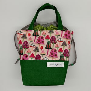 Alyson Mini Tote // Fungis Wear Pink Too // Medium Knitting Project Bag image 1