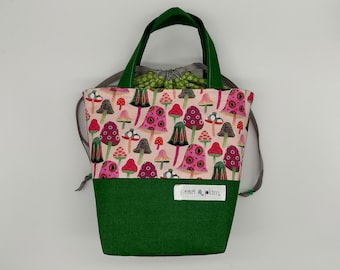 Alyson Mini Tote // Fungi(s) Wear Pink Too //  Medium Knitting Project Bag
