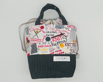 Alyson Mini Tote // Kniticisms // Medium Knitting Project Bag