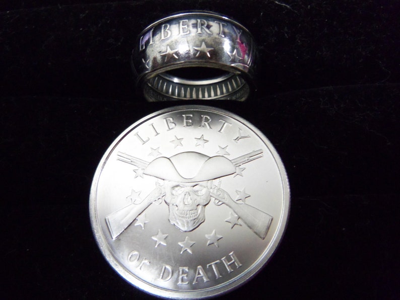 1 oz Liberty or Death coin ring | Etsy