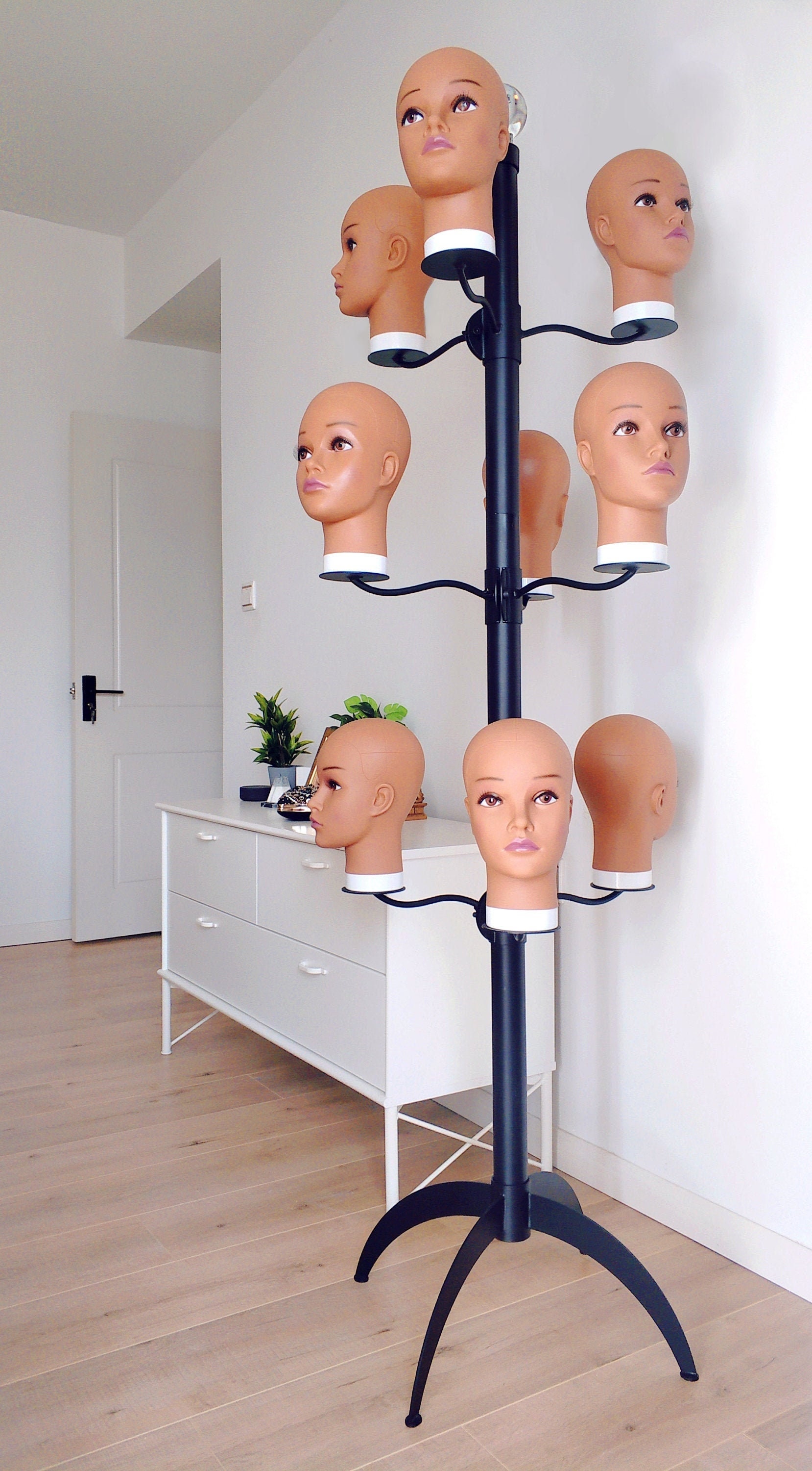 1 Foldable Wig Display Stand Mannequin Dummy Head Hat Holder