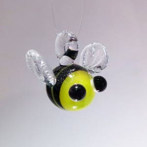 Glass Little Honey Bee, Bumble  Bee Hanging/Figurine