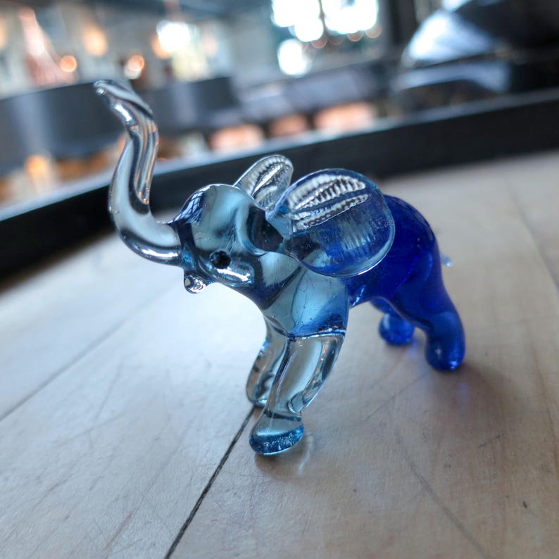 Glass Elephant Figurine/sculpture Small Etsy Canada