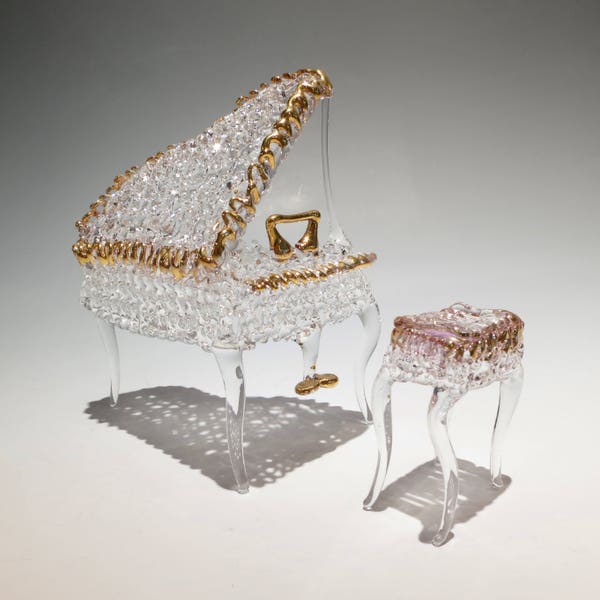 Glass Musical  Figurine, Piano, Guitar, Saxophone musical instruments