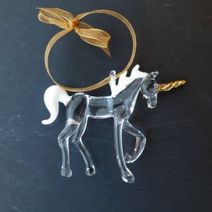 Glass Unicorn Ornament/ Decorative Figurine/ Hanging Ornament