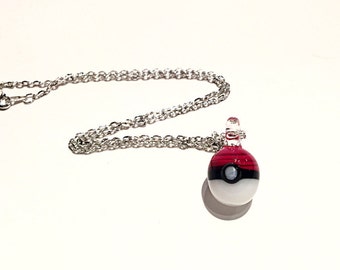 Glazen Pokéball-ketting/glazen hanger