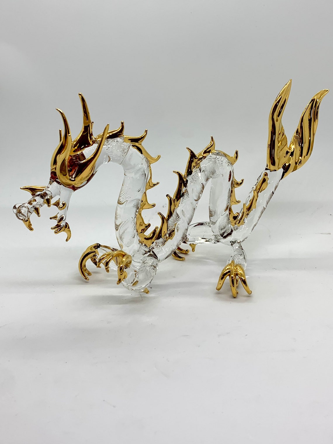 Glass Dragon Figurine Etsy