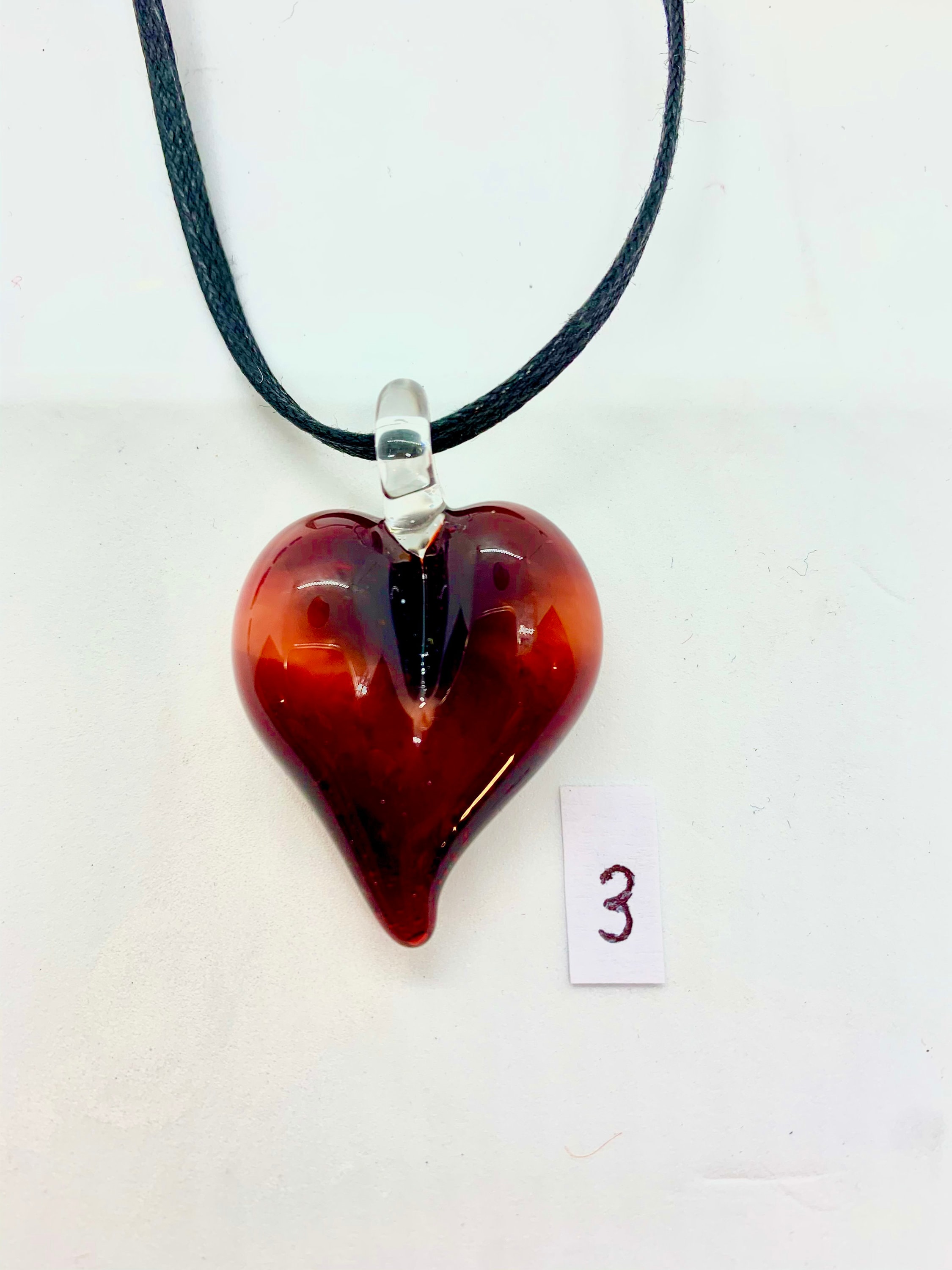 Glass Blown Heart Necklace Love Pendantbirthdayanniversary - Etsy