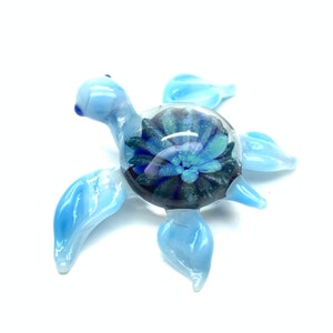 Glass Turtle Figurine Teal /borosilicate glass/ hand blown glass image 6