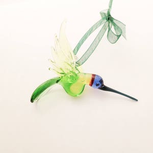 Glass Medium Size Hummingbird Figurine/Hanging/Christmas Ornament