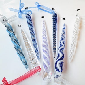Glass Icicle Ornament/ Christmas tree decoration/handmade/borosilicate glass