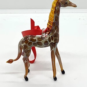 Glass Giraffe Ornament/ Decorative Figurine/ Hanging Ornament/ Christmas Holiday Ornament