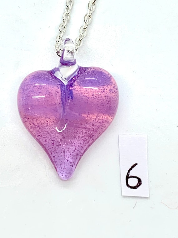 Glass Blown Heart Necklace Love 