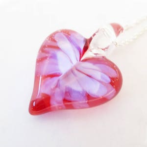 Cremation Glass Heart Necklace, Memorial Jewelry, Ash in Glass Pendant