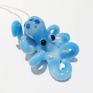 Glass Octopus Necklace, Octopus Figurine