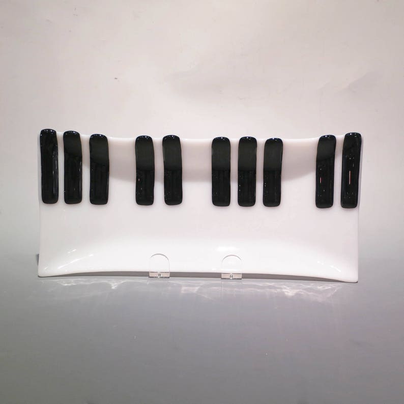 Handmade Fused Glass Piano Musical Plate
