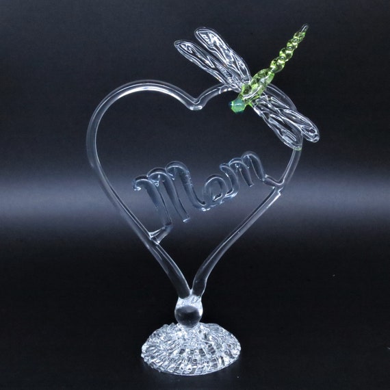 Glas Herz Mama Figur Ich Liebe Mama Rotes Herz Etsy
