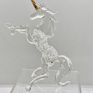 Glass Unicorn Figurine, Glass/Lampwork Focal, Hand made glass animal