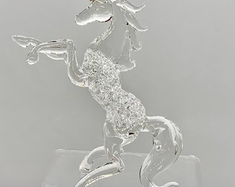 Glass Unicorn Figurine, Glass/Lampwork Focal, Hand made glass animal