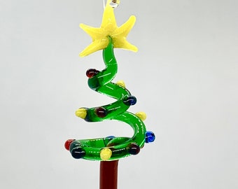 Glass Christmas Tree Ornament, Hand Made