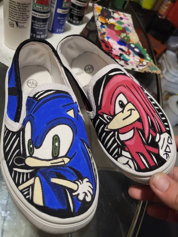 Sonic and Knuckles Custom Canvas Shoes 