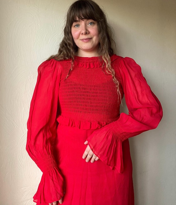 1970s red dress 1970s Vintage Red Polka Dot Halter Maxi Dress by Isabell Gerhart For Sale at 1stDibs