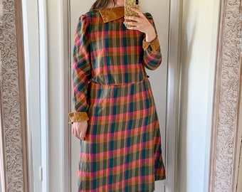 robe à carreaux vintage des années 1970