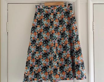 Vintage bloemenrok uit de jaren 70