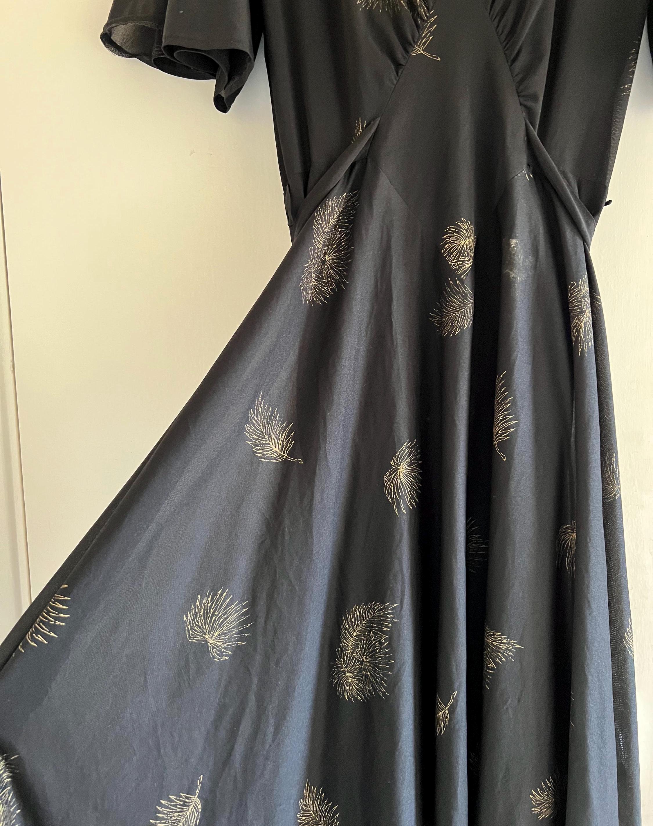 Vintage 1970s Black Angel Sleeve Maxi Dress - Etsy UK
