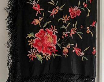Vintage Black Polyester Embroidered Piano Triangle Fringe  display picture 1