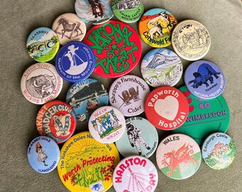 Vintage Retro Pin Badges Travel Tourist Souvenir | Retro 70s 80s Collectible Badges Pick your badge