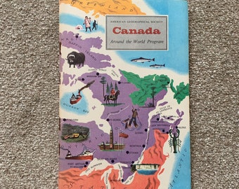 Vintage 1960s Travel Book Around the World Program - Canada